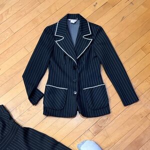 Vintage 70’s Black Pinstripe Jumpsuit and matching blazer